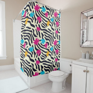 Cortina Para Box Abstrato Zebra Stripes com pintura folha