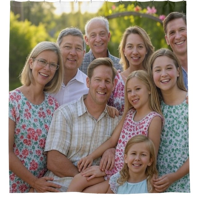 Cortina Para Box Adicionar Foto de Reunião da Família Personalizar (Frente)