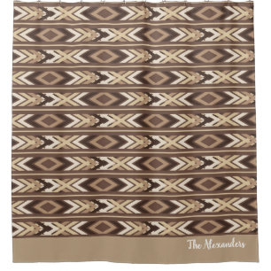 Cortina Para Box Adorável Aztec Brown Tribal