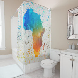 Cortina Para Box África Azul, Laranja e Verde