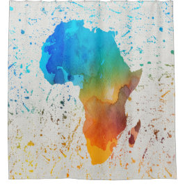 Cortina Para Box África Azul, Laranja e Verde