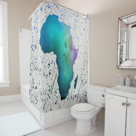 Cortina Para Box África Azul, Púrpura e Verde