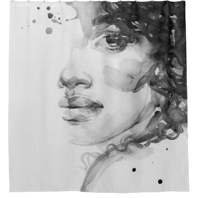 Cortina Para Box african american woman. beauty fashion illustratio (Frente)