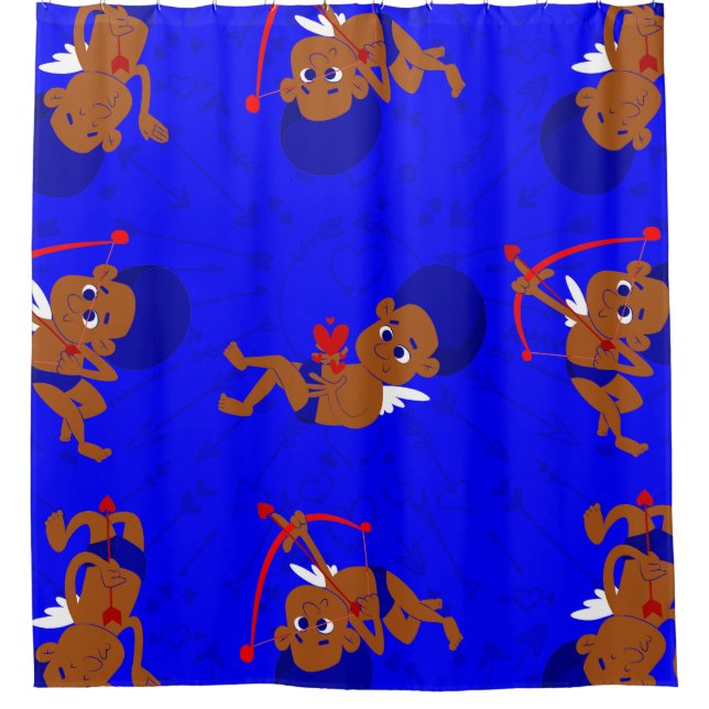 Cortina Para Box afro angel preto-cupido africano (Frente)