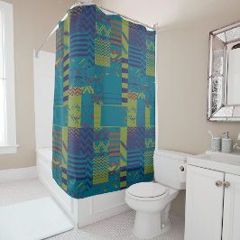 Cortina Para Box Afrocentric Geometric Print Shower Curtain 