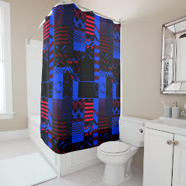 Cortina Para Box Afrocentric Geometric Print Shower Curtain 