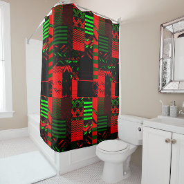 Cortina Para Box Afrocentric Geometric Print Shower Curtain 