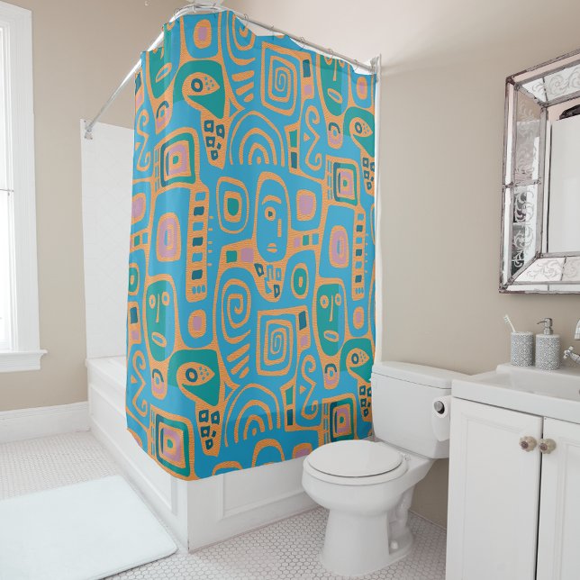 Cortina Para Box Afrocentric Geometric Shower Curtains (Criador carregado)