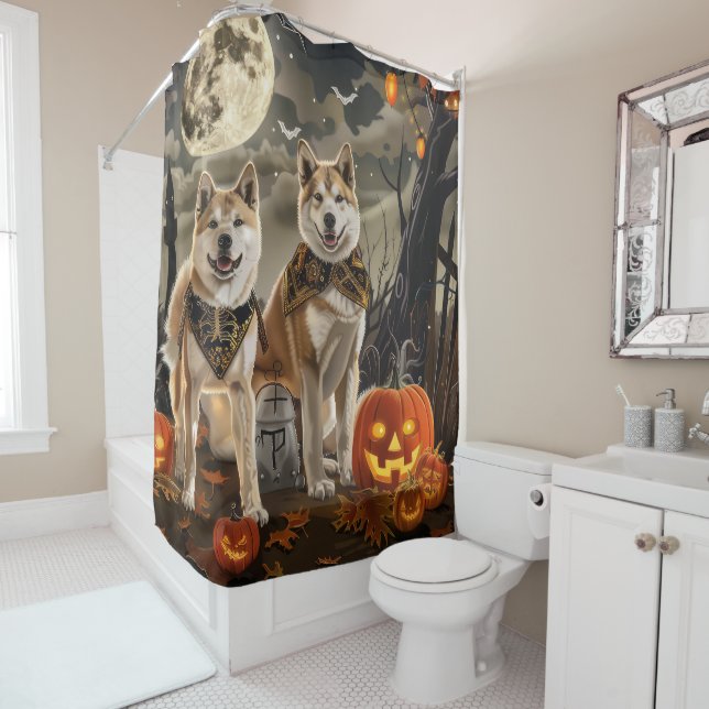 Cortina Para Box Akita Halloween Assustador (In Situ)