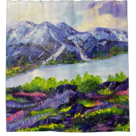 Cortina Para Box Alaskan Alpna Love montanhas e flores