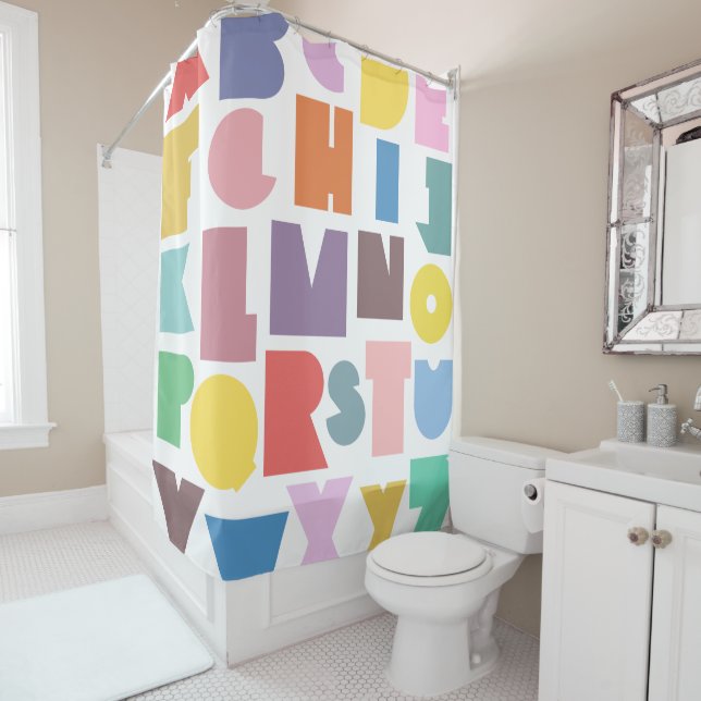 Cortina Para Box Alfabeto Geométrico Retro (In Situ)