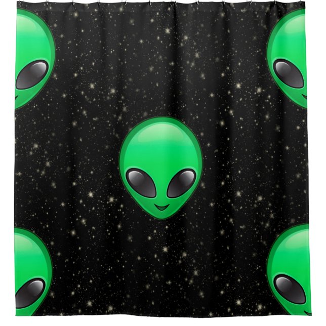 Cortina Para Box alienígena emojis chá do banheiro (Frente)