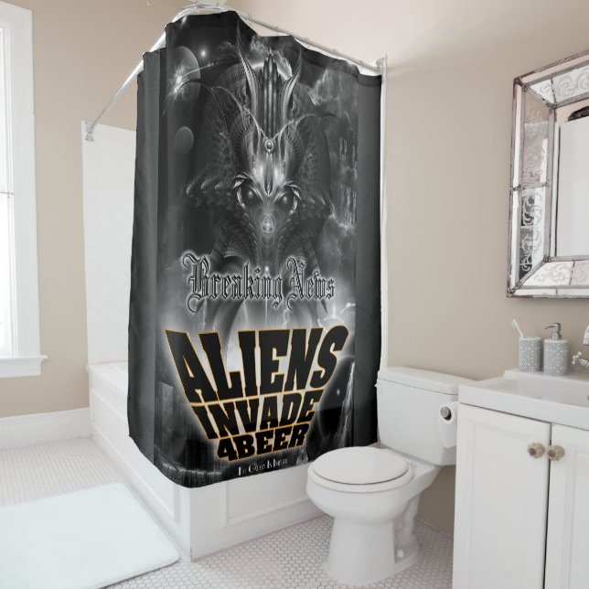 Cortina Para Box Aliens Invade 4 Beer Galaxy Attack (In Situ)