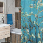 Cortina Para Box Almond Blossoms<br><div class="desc">Esta cortina de chá mostra a bela pintura,  Almond Blossoms,  que foi pintada por Vincent Van Gogh em 1888. Ele apresenta um fundo azul lacrado com cor chata com flores floridas em tons brancos de amêndoa.</div>