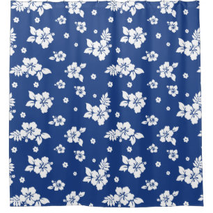 Cortina Para Box Aloha Blue Classic Hawaiian Padrão Invisível