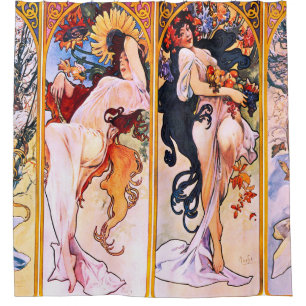 Cortina Para Box Alphonse Mucha - Quatro Estações