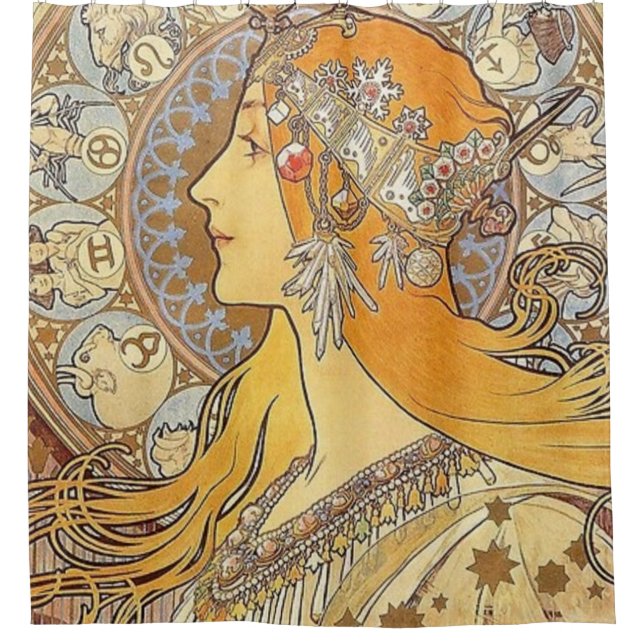 Cortina Para Box Alphonse Mucha Zodiac (Frente)