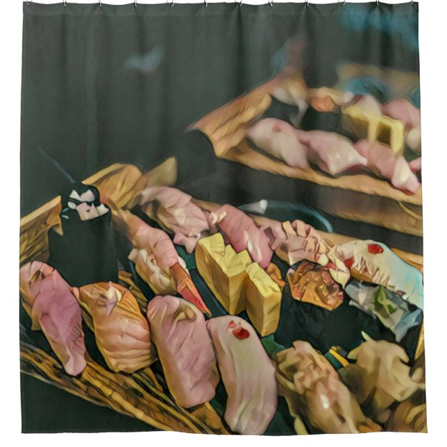 Cortina Para Box Amante de sushi da comida asiática (Frente)