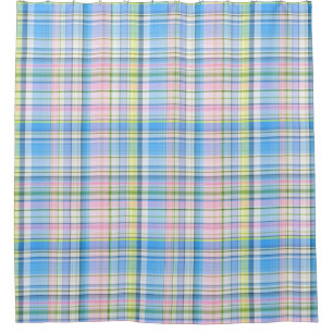 Cortina Para Box Amarelo-Cor-de-rosa-azul Whpreppy Madras