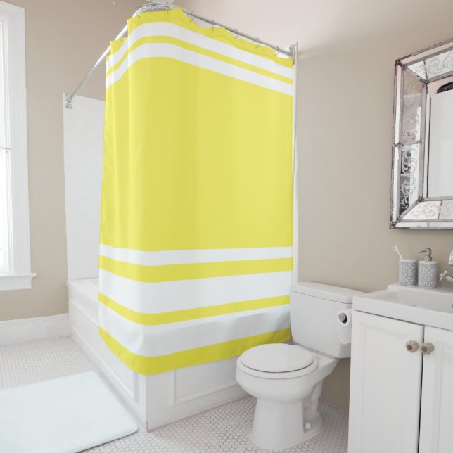 Cortina Para Box Amarelo : Linhas Modernas em Branco (In Situ)