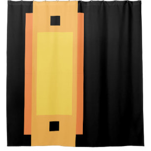 Cortina Para Box Amarelo - Mínimo Laranja Preto
