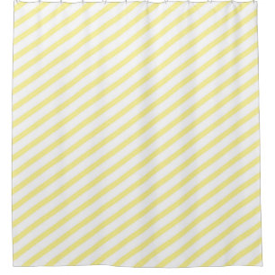 Cortina Para Box Amarelo pálido e distribuição diagonal branca mode
