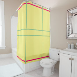 Cortina Para Box Amarelo Verde Rosa Geométrico