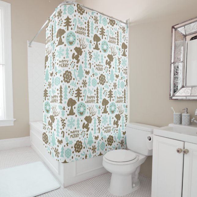 Cortina Para Box Amendoins | Padrão de Natal Snoopy Frosty (In Situ)