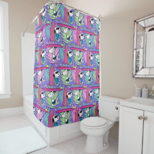 Cortina Para Box Amendoins Padrão de Surf Roxo de Snoopy