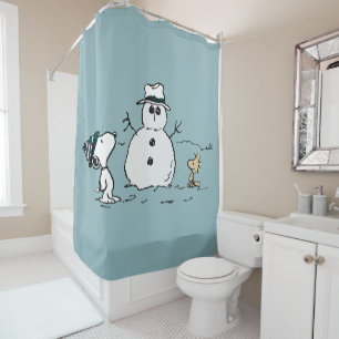 Cortina Para Box Amendoins Snoopy & Woodstock Construir Um Neve
