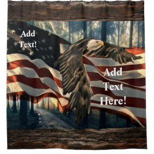 Cortina Para Box American Flag Bald Eagle
