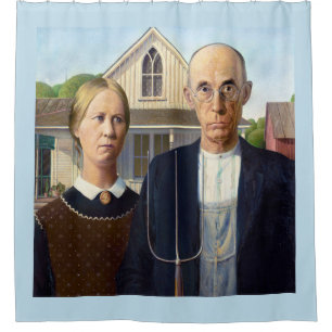 Cortina Para Box American Gothic Classic Painting Grant Wood