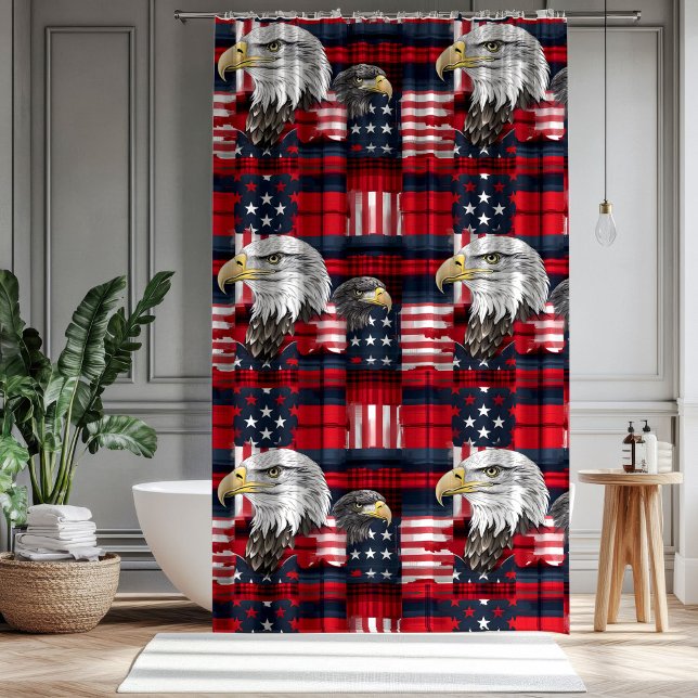Cortina Para Box American Pride Curtain Eagle & Flag Home Touch (American Pride Curtain Eagle & Flag Home Touch)