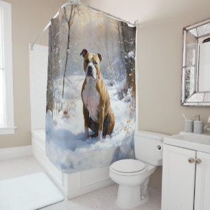 Cortina Para Box American Staffordshire Deixe Nevar Natal