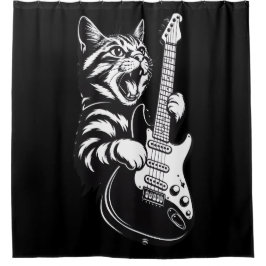 Cortina Para Box Amor por Música Legal | Gato de Rock Tocando Guita