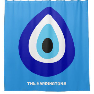 Cortina Para Box Amuleto Nazar de Mau de Texto Personalizado