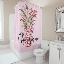 Ananás adorável, monograma, rosa