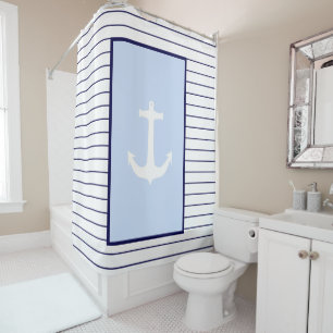 Cortina Para Box Âncora branca Capitão Blue Strike Sea Sailor