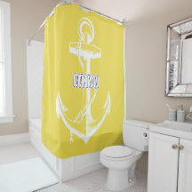 Âncora de colheita e nome em náutica amarela