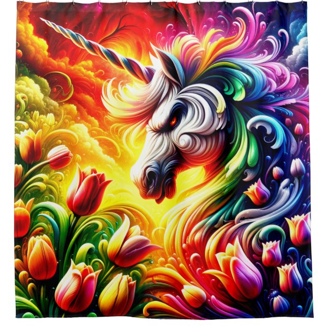 Cortina Para Box Angry Unicorn (Frente)