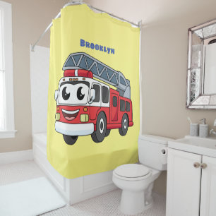 Cortina Para Box Animação de bombeiros felizes