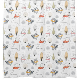 Cortina Para Box Animais Florestais Adoráveis