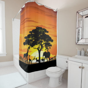 Cortina Para Box Animais Selvagens no Sunset da savana africana
