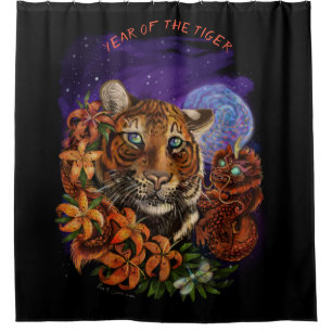 Cortina Para Box Ano Chinês do Tigre Fleece Blanket