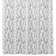 Antigo Preto Branco Toile Padrão Floral Vintage