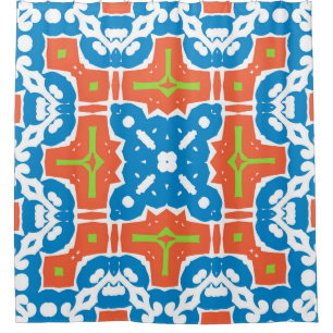 Cortina Para Box Antiquada cerâmica mexicana de talavera. Vintage s