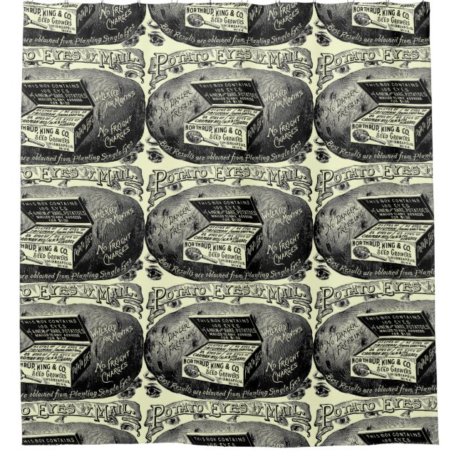 Cortina Para Box Anúncio estranho de batata de vindima (Frente)