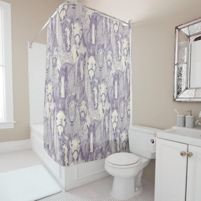 Cortina Para Box apenas cavalos violet pearl (In Situ)