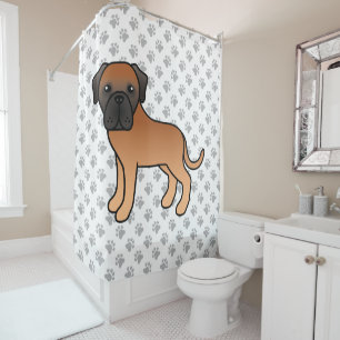 Cortina Para Box Apricot English Mastiff Cão de Cartoons Bonitos