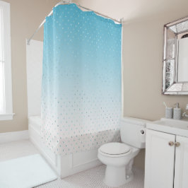Cortina Para Box Aqua Glam Dots Ombre